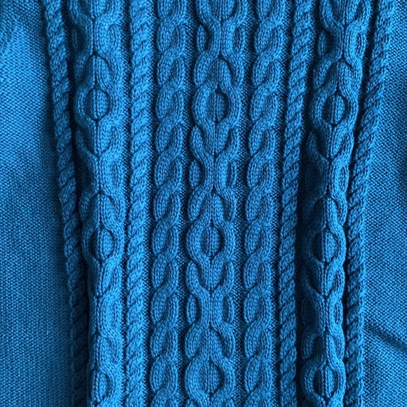 L. L. Bean Womens Mixed Cable Knit Crew (Navy) - Picture 5 of 6